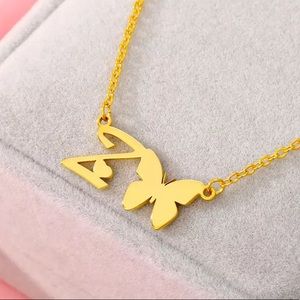 Letter Z Butterfly Necklace